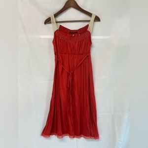 Elie Tahari Silk Dress Size 4 Roped Shoulder